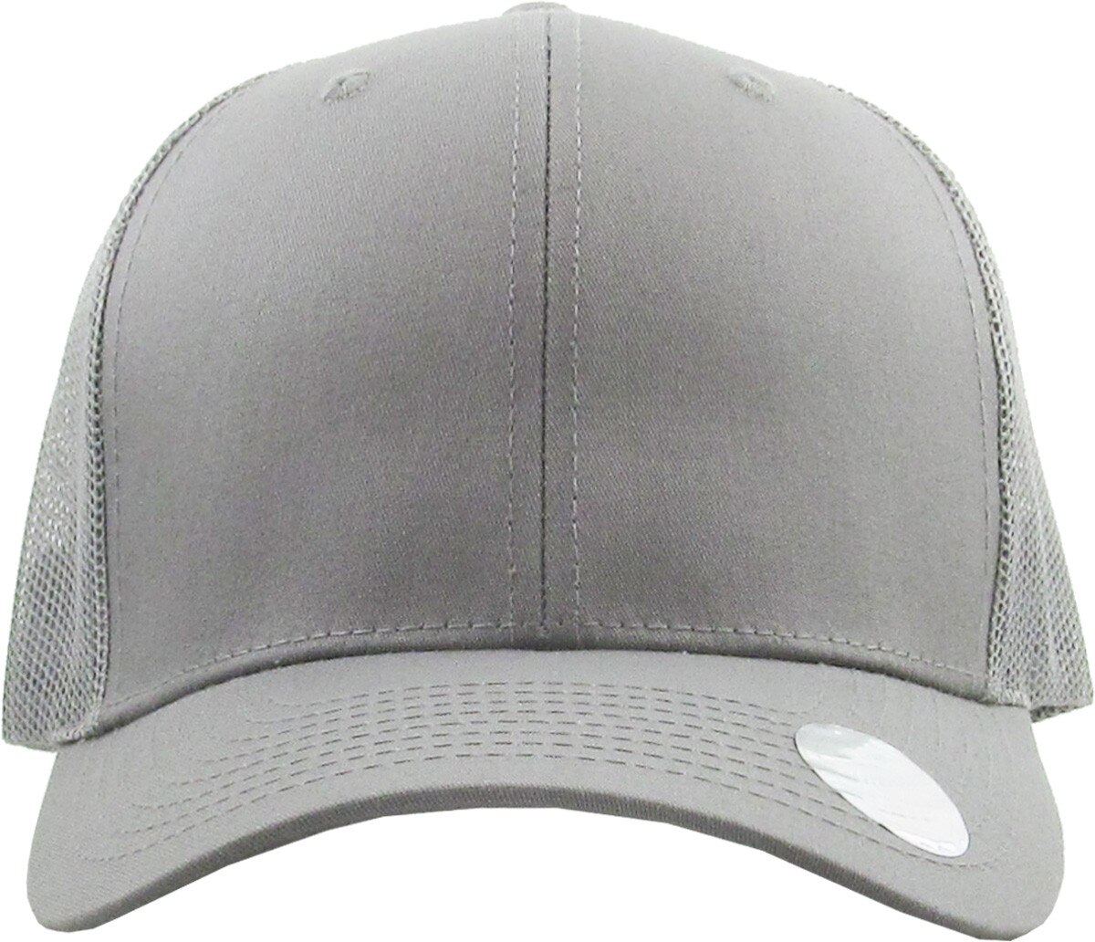 Light Gray Classic 6 Panel Trucker Mesh Snapback Front View